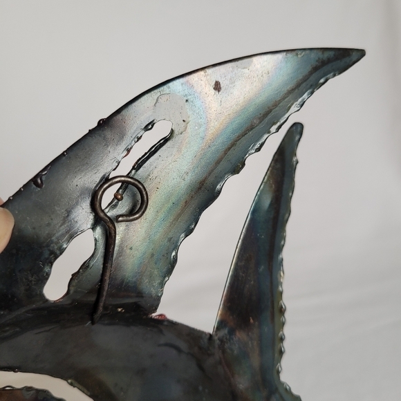 Vintage Brutalist MCM Metal Fish Wall Decor in the Style of Curtis Jere - Picture 7 of 12